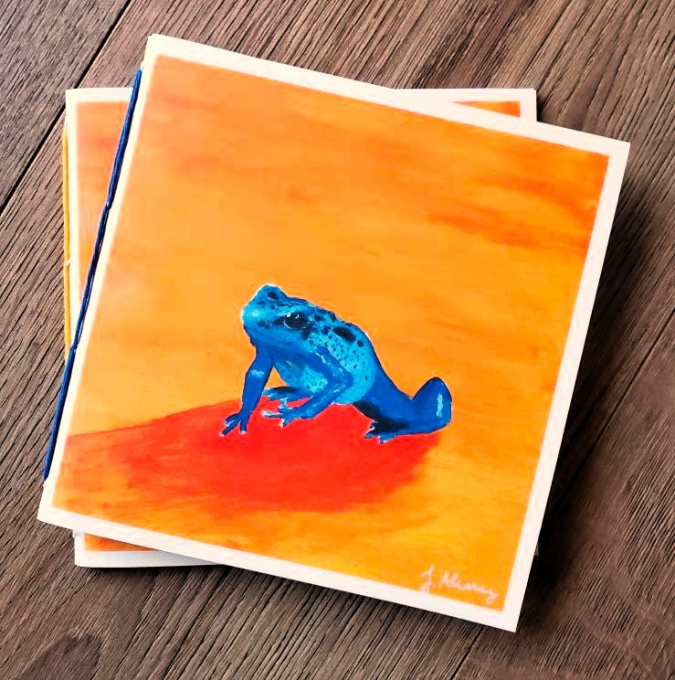 Carnet "Animaux aquatiques" - Grenouille bleue