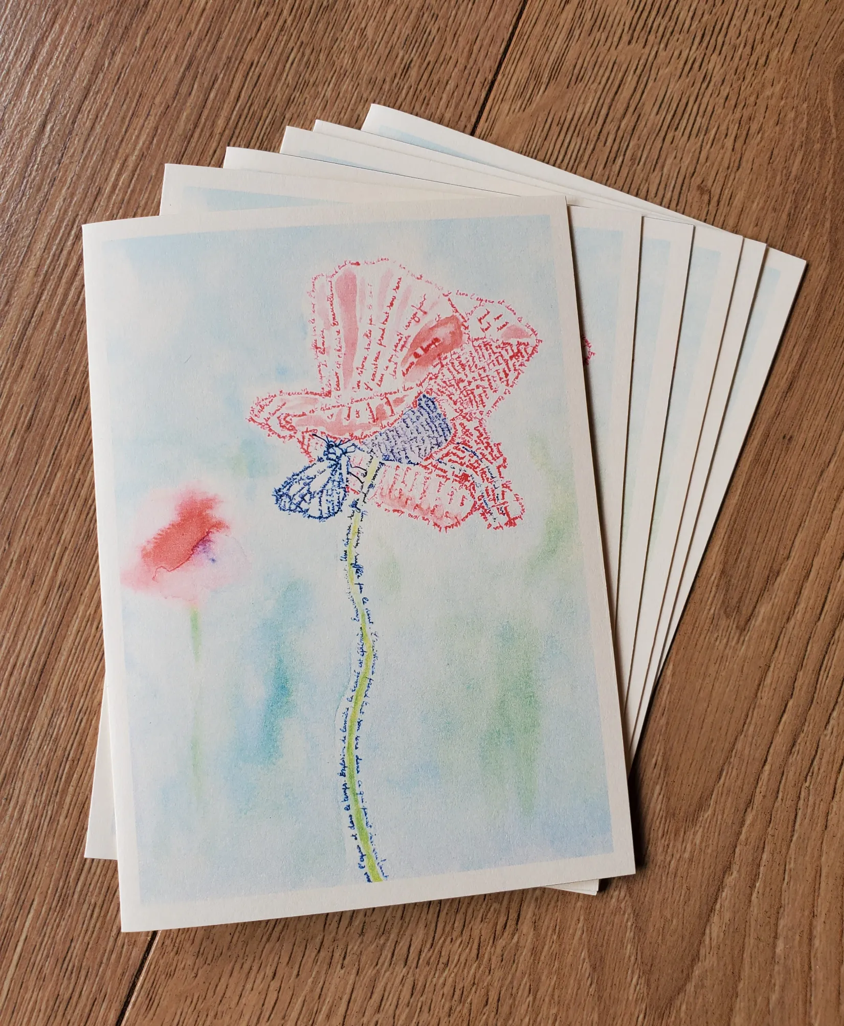Carte "Printemps" - Coquelicot