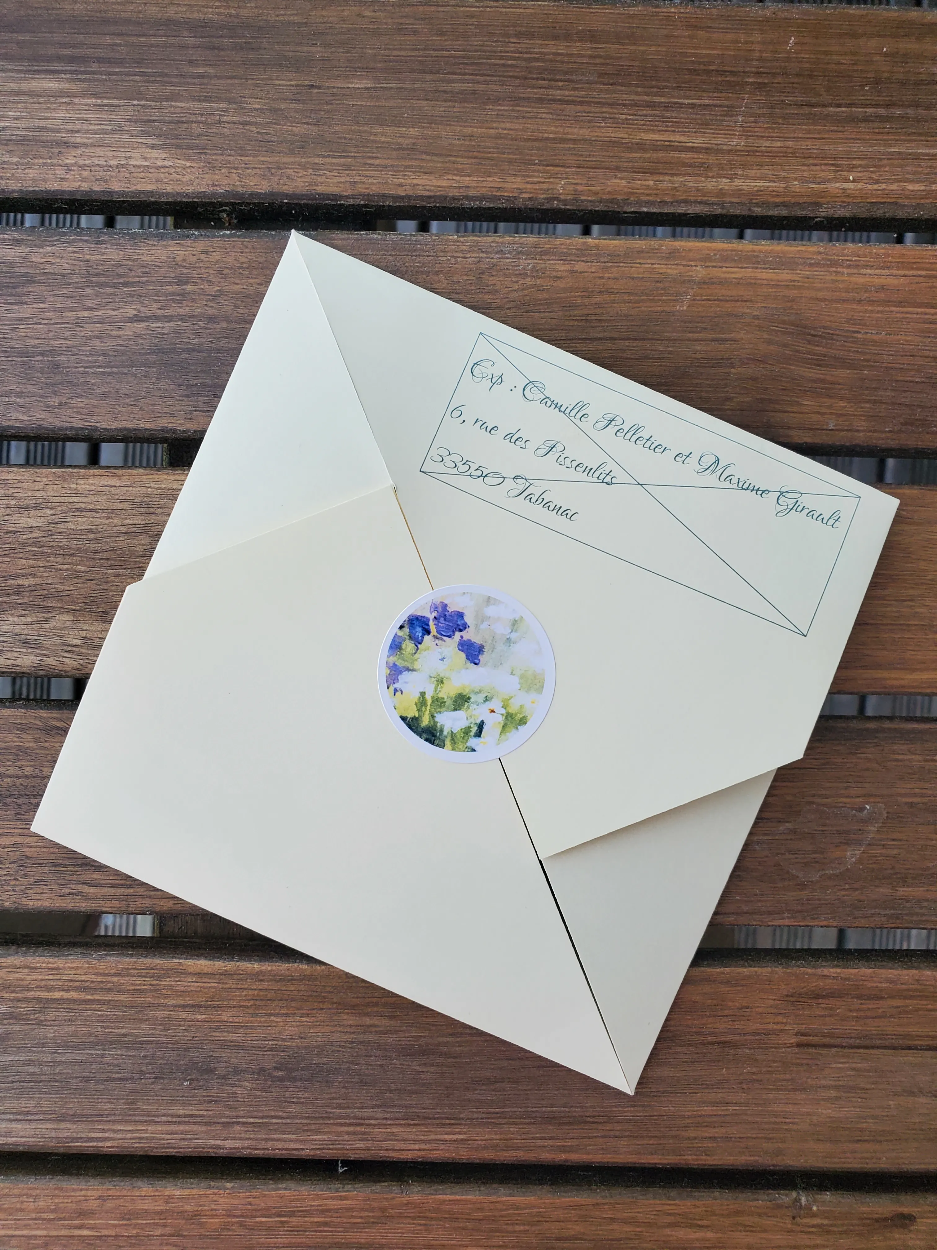 Faire-parts de mariage - champêtre - extérieur enveloppe