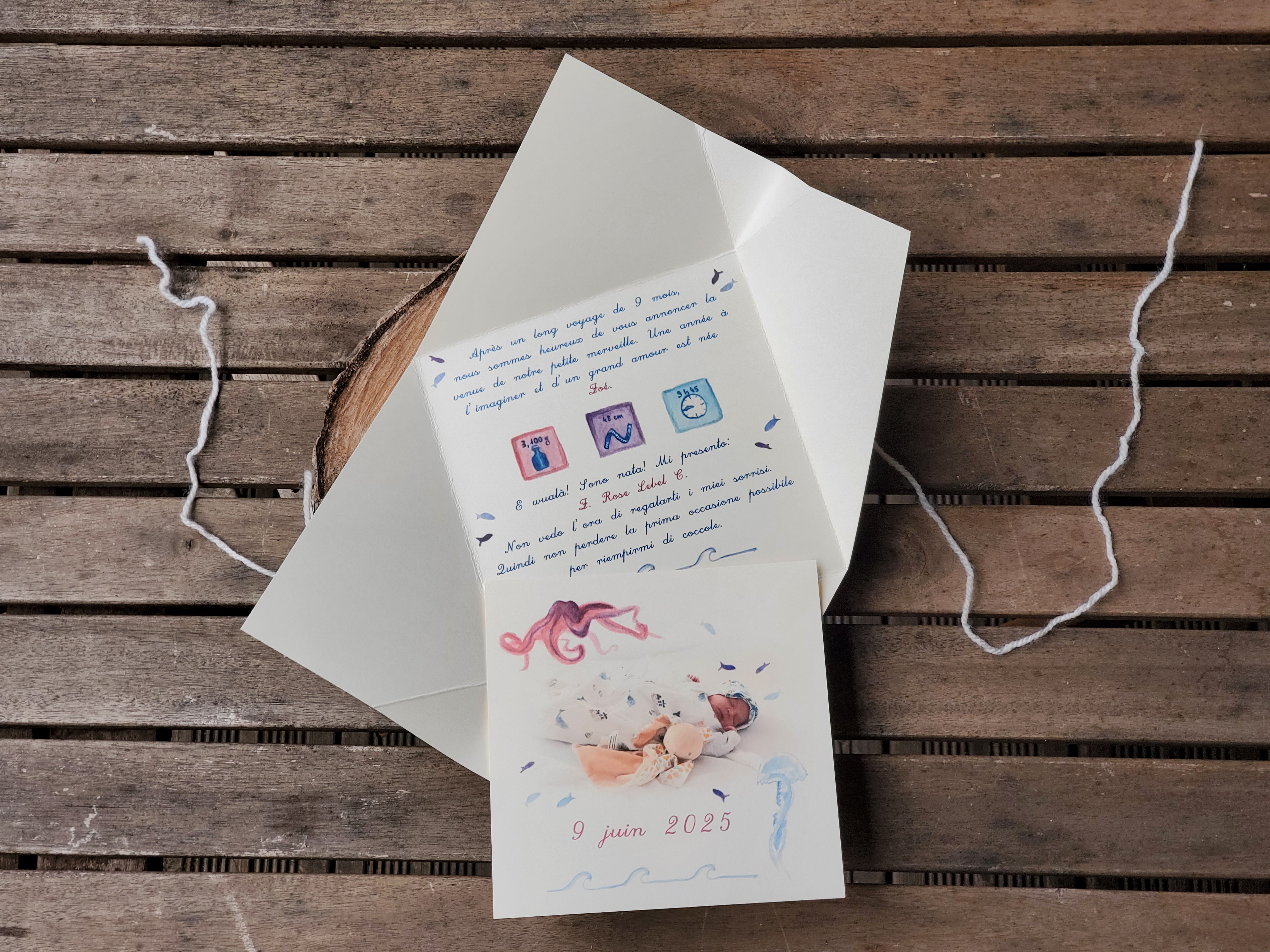 Faire-part de naissance Zoé - verso