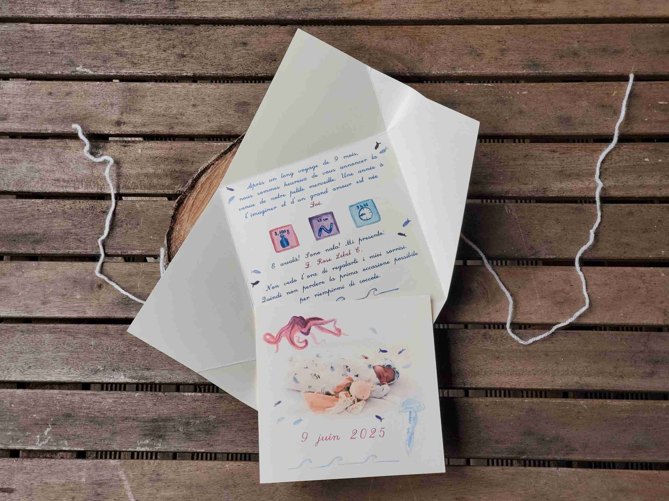 Faire-part de naissance Zoé - verso