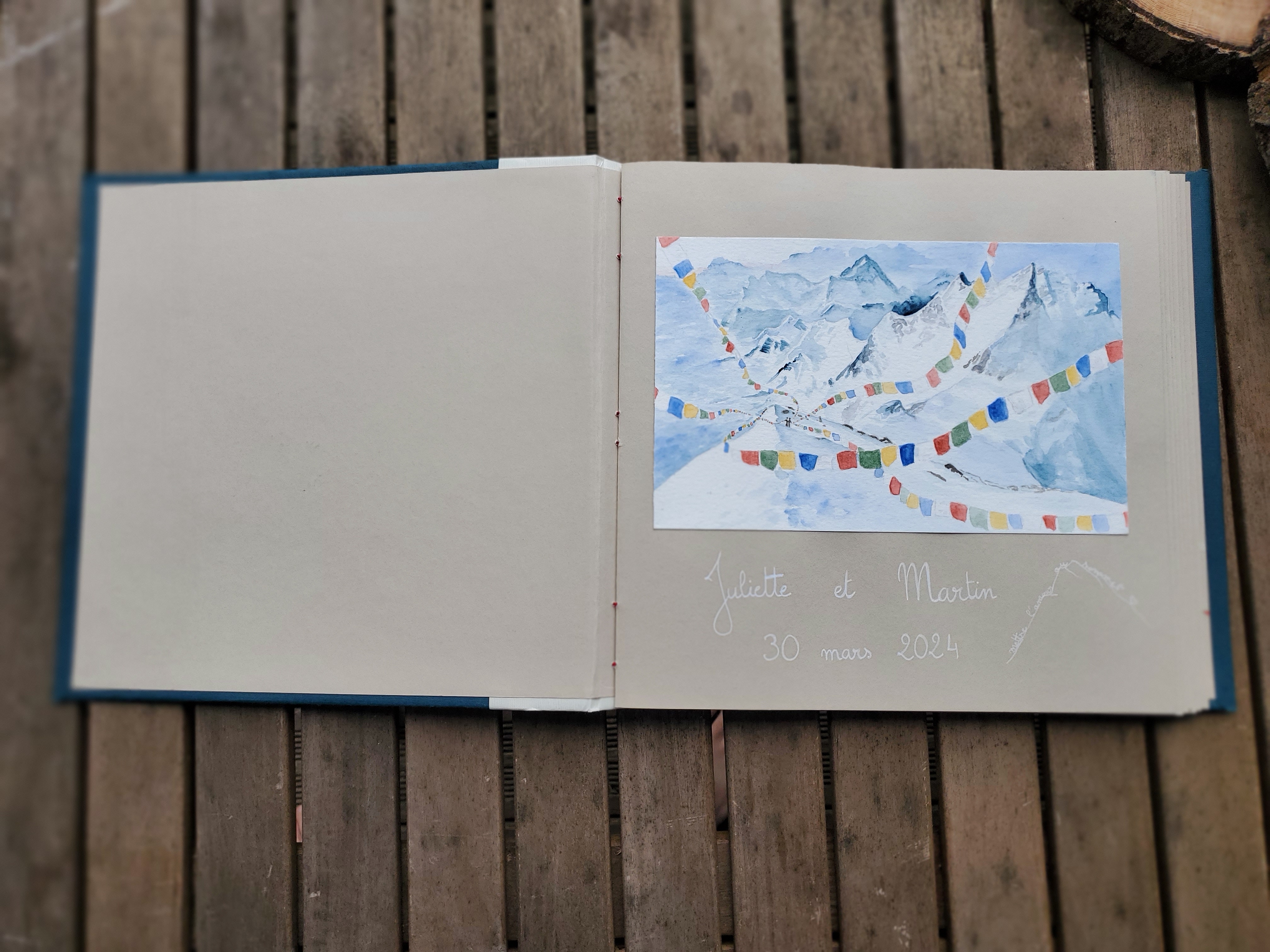 Intérieur avec illustration à l'aquarelle